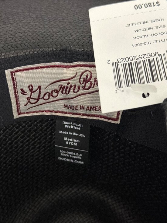 NWT Goorin Bros. Welfleet Black Panama Hat Size Medium 57CM main image 7